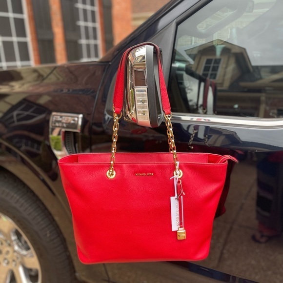 Kors Michael kors studio pebble leather large tote bag Red